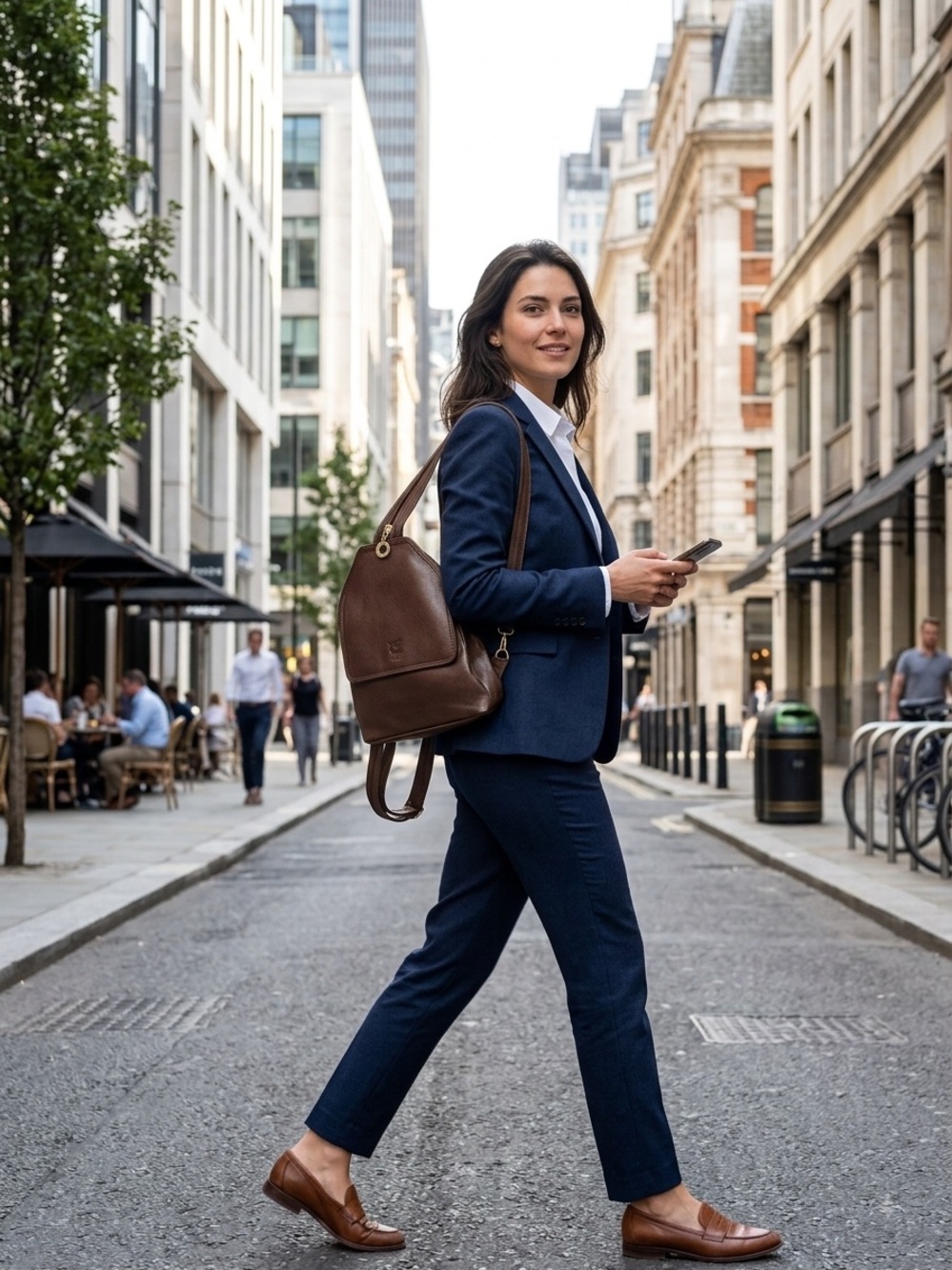 Classic Ted Lapidus Brown Leather Backpack